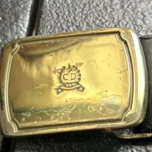 Christian Dior Vintage Black Leather Belt - Size 36 - Picture 7 of 9